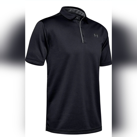 Under Armour Men's Tech Golf Polo Shirt Men Large Black New - Picture 1 of 4
